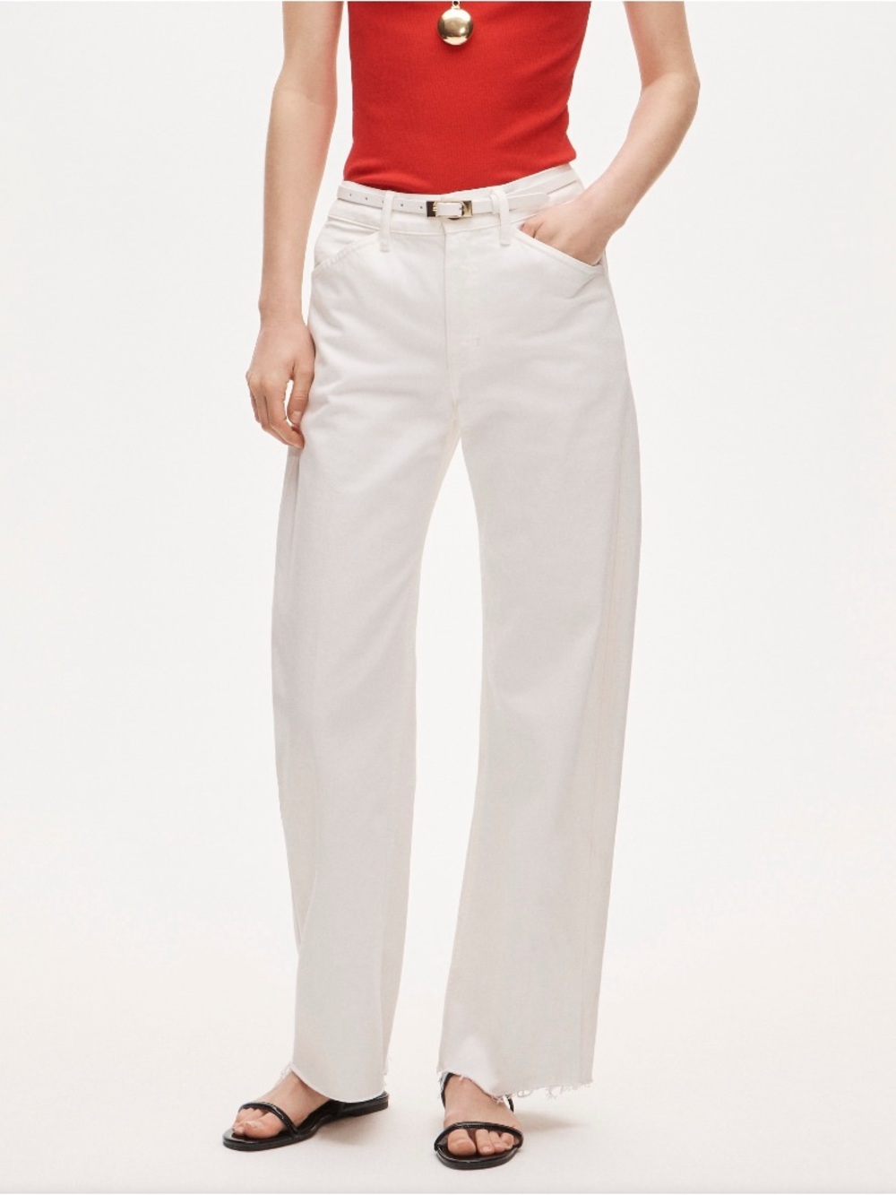 J. Crew Zoe Barrel Leg Jeans White Denim Size 27